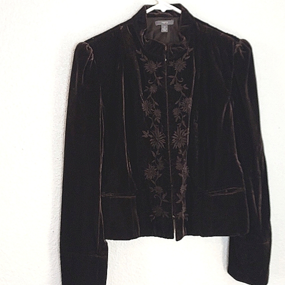 apt9 brown velvet jacket size 12